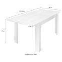 Ausziehbarer Küchentisch in Hochglanz Weiß Holz 90x137-185cm Dyon Basic Katalog