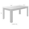 Moderner Esstisch Küche 180x90cm glänzend weißes Echo Basic Holz Sales