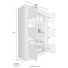 Moderne Wohnzimmer-Vitrine mit Marmoreffekt, 4 Glastüren, Tina MB Basic. Lagerbestand