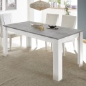 Esstisch 180x90cm modernes Design in Weiß Zement Cesar Basic Aktion