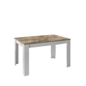 Ausziehbarer Küchentisch in Hochglanz Weiß Holz 90x137-185cm Dyon Basic Angebot