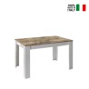 Ausziehbarer Küchentisch in Hochglanz Weiß Holz 90x137-185cm Dyon Basic Verkauf