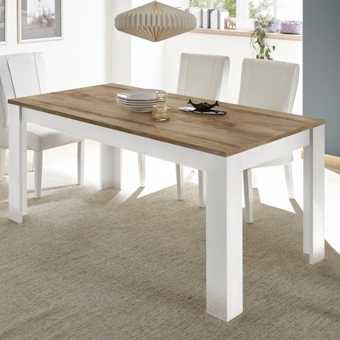 Moderner Esstisch Küche 180x90cm Weiß Hochglanz Holz Echo Basic Aktion