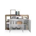 Moderne Wohnzimmer Anrichte Holz 3 Türen Hochglanz Weiß 146cm Hailey BP Katalog