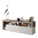 Wohnzimmerschrank TV-Ständer Holz Klapptür Hochglanz Weiß Dorian BP Angebot