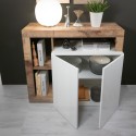 Moderne Anrichte Reva BP - Weiß Hochglanz 2-türig, Holz, Wohnzimmer Lagerbestand