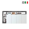 Wohnzimmer Sideboard modernes Design 4 Türen schwarz weiss glänzend Cadiz BX Verkauf
