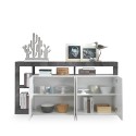 Wohnzimmer Sideboard modernes Design 4 Türen schwarz weiss glänzend Cadiz BX Katalog