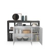 Moderne Küchen-Sideboard 3-türig, hochglanzweiß, 146 cm, schwarz Hailey BX Katalog