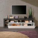 Moderner TV-Schrank 184cm schwarz weiß glänzend Dorian BX Lagerbestand