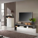 Mobiler moderner TV-Ständer 184cm glänzend schwarz-weiß Dorian BX. Katalog