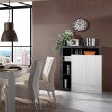 Moderner schwarzer Wohnzimmerschrank mit 2 weißen Hochglanztüren Blume BX Rabatte