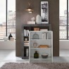 Moderner schwarzer Wohnzimmerschrank mit 2 weißen Hochglanztüren Blume BX Katalog