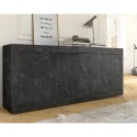 Sideboard Modern Living Room Furniture 4 Doors Black Marble Effect Altea MB Sales