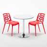 Weiß Rund Tisch und 2 Stühle Farbiges Polypropylen-Innenmastenset Gelateria Long Island