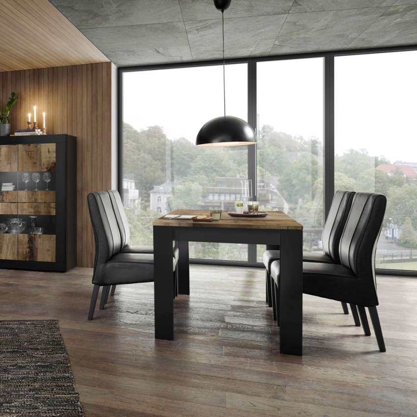 Esstisch Küche 180x90cm Schwarz Holz Industrial Bolero Basic Aktion