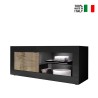 Moderner TV-Ständer im Industrie-Stil, Schwarz, Holz, 140cm, Diver NP Basic Verkauf