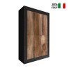 Industrielle Design-Sideboard mit 4 matten schwarzen Türen und Holz Novia NP Basic Verkauf