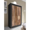 Industrielle Design-Sideboard mit 4 matten schwarzen Türen und Holz Novia NP Basic Sales