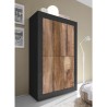 Industrielles Design Sideboard 4 Türen, matt-schwarz und Holz, Novia NP Basic Sales