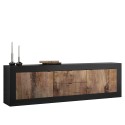 Industrieller TV-Schrank 210 cm, 2 Türen, 2 Schubladen, schwarzes Holz Visio NP Sales