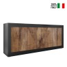 Industrie-Sideboard Altea NP mit 4 Türen in Schwarz Matt und Holz für Wohnzimmer/Küche Verkauf