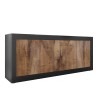 Industrie-Sideboard Altea NP mit 4 Türen in Schwarz Matt und Holz für Wohnzimmer/Küche Angebot