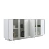 Moderne Wohnzimmer-Kommode, hochglanz weiß, 4 Türen, 180 cm, Connie Ice Sales
