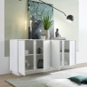Moderne Wohnzimmer-Kommode, hochglanz weiß, 4 Türen, 180 cm, Connie Ice Katalog