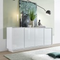 Moderne Wohnzimmer-Kommode, hochglanz weiß, 4 Türen, 180 cm, Connie Ice Rabatte