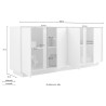 Moderne Wohnzimmer-Kommode, hochglanz weiß, 4 Türen, 180 cm, Connie Ice Lagerbestand