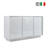 Dimas Ice Sideboard 3-Türer 138cm Hochglanz Weiß für Wohnzimmer und Küche Verkauf