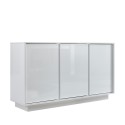 Sideboard Wohnzimmer Küche 3 Türen 138cm glänzend weiß Dimas Ice Angebot