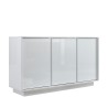 Sideboard Wohnzimmer Küche 3 Türen 138cm glänzend weiß Dimas Ice Angebot