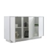 Sideboard Wohnzimmer Küche 3 Türen 138cm glänzend weiß Dimas Ice Sales