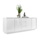Moderne Anrichte 210cm, 4 Türen, 3 Schubladen, weiß hochglanz Maine Ice Angebot
