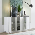 Dimas Ice Sideboard 3-Türer 138cm Hochglanz Weiß für Wohnzimmer und Küche Katalog