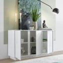 Sideboard Wohnzimmer Küche 3 Türen 138cm glänzend weiß Dimas Ice Katalog