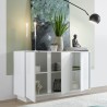 Dimas Ice Sideboard 3-Türer 138cm Hochglanz Weiß für Wohnzimmer und Küche Katalog