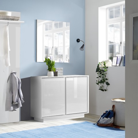 Hochglanz Sideboard Agape Ice weiß, 2 Türen, 92cm Aktion