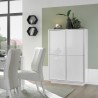 Moderne hohe Anrichte 4 Türen weiß hochglanz lackiert h145cm Joyce Ice Angebot