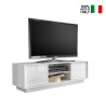Moderner TV-Schrank Weiß Hochglanz 138cm mit 2 Türen Dener Ice Verkauf