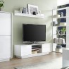 Moderner TV-Schrank Weiß Hochglanz 138cm mit 2 Türen Dener Ice Sales