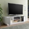 Moderner TV-Schrank Weiß Hochglanz 138cm mit 2 Türen Dener Ice Rabatte