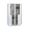 Moderne hohe Anrichte 4 Türen weiß hochglanz lackiert h145cm Joyce Ice Lagerbestand