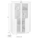 Moderne hohe Anrichte 4 Türen weiß hochglanz lackiert h145cm Joyce Ice Modell