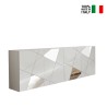 Sideboard für Wohnzimmer 4 Türen 241cm Hochglanz Weiß mit Spiegel Vittoria WH L Verkauf