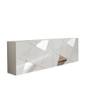 Sideboard für Wohnzimmer 4 Türen 241cm Hochglanz Weiß mit Spiegel Vittoria WH L Angebot