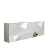 Sideboard für Wohnzimmer 4 Türen 241cm Hochglanz Weiß mit Spiegel Vittoria WH L Angebot
