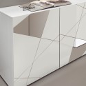 Sideboard für Wohnzimmer 4 Türen 241cm Hochglanz Weiß mit Spiegel Vittoria WH L Katalog